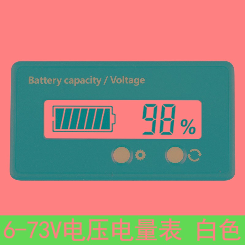 防水电压表电量表铅酸电瓶电动车三元锂电池6-73V100V液晶显示器