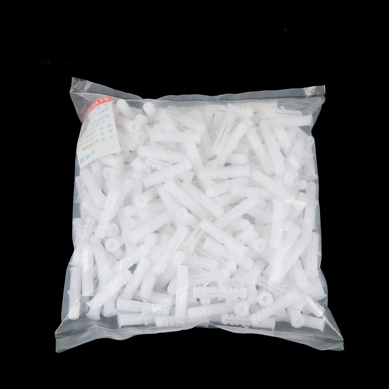 PE膨胀管尼龙自攻膨胀螺塞白色墙塞6/8/10/12mm小黄鱼塑料膨胀管