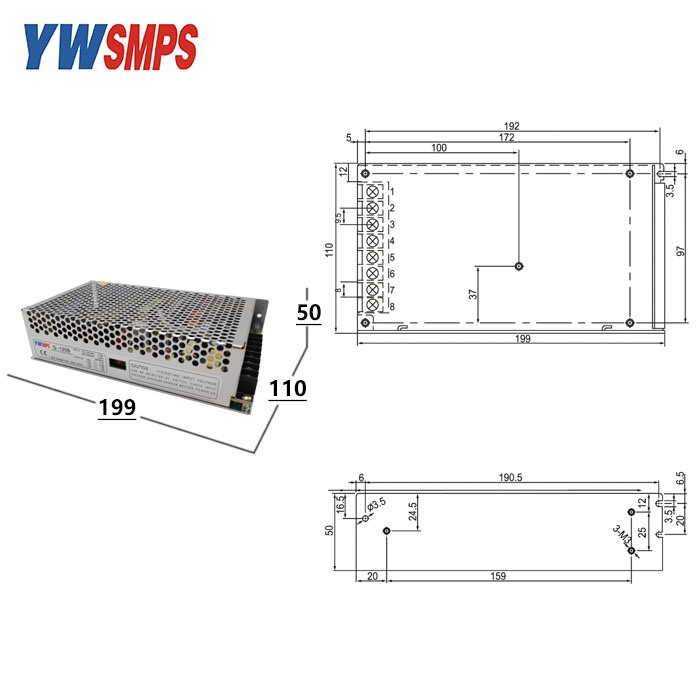 一伟Q-120B四路5V12V-5V-12V 11A4A1A正负电压直流稳压开关电源