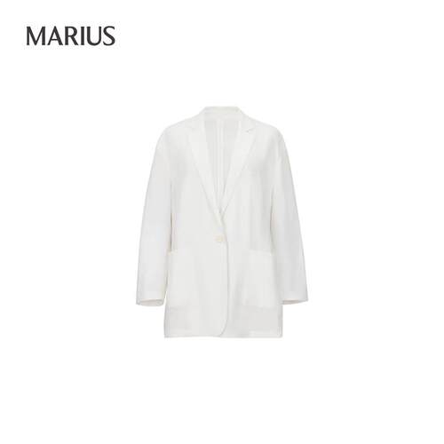 MARIUS 雨露麻系列   流浪诗人 地中海风单排扣落肩廓形西装套装