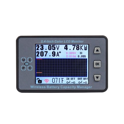 VAC8810F 彩屏2.4寸无线电池电压电流温度容量表房车电动车库仑计