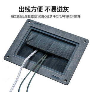 机房专用走线盒网络地板过线盒长方形穿线孔防静电地板毛刷穿线盒