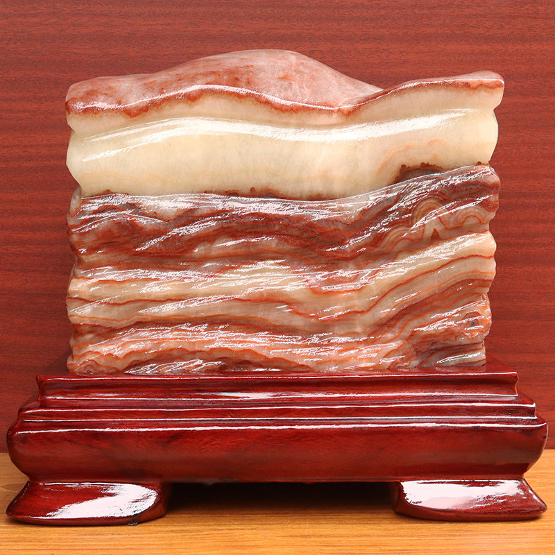 天然石材奇石摆件猪肉石五花肉桌面25*22*12cm11595g雕刻石摆件