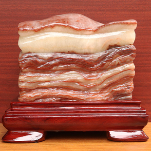 天然石材奇石摆件猪肉石五花肉桌面25 12cm11595g雕刻石摆件