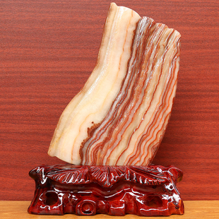 3cm1545g雕刻石摆件 天然石材奇石摆件猪肉石五花肉桌面装 饰17