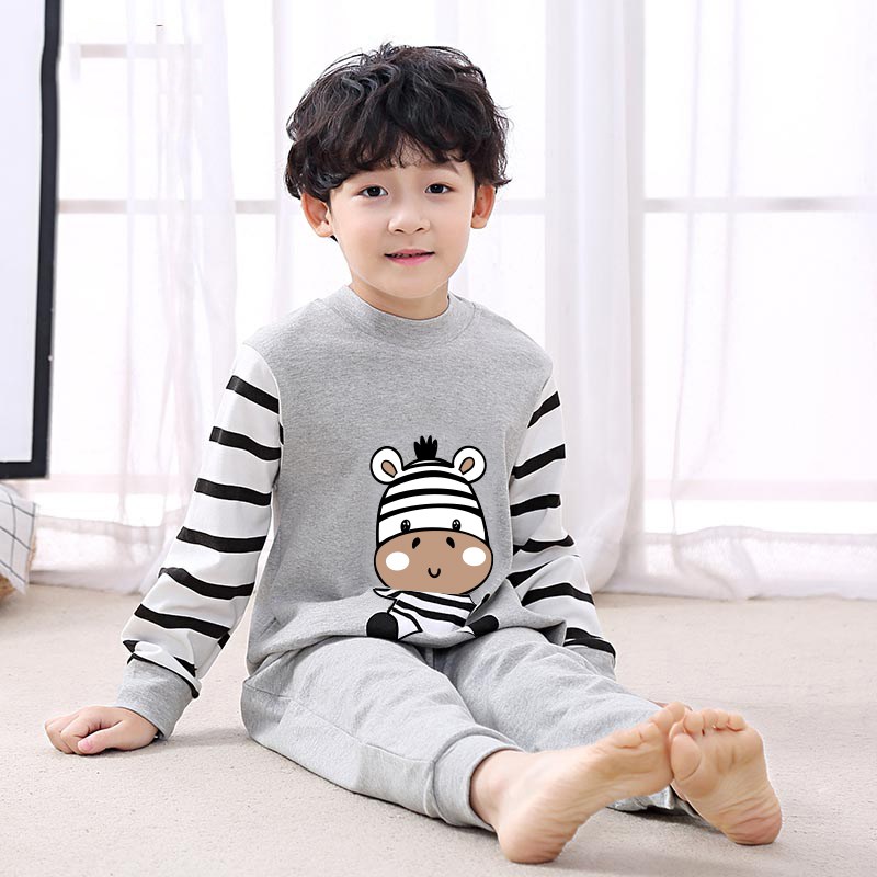 男童连体衣全棉男孩宝宝连身护肚长袖睡衣儿童春秋纯棉3-5岁6-9秋