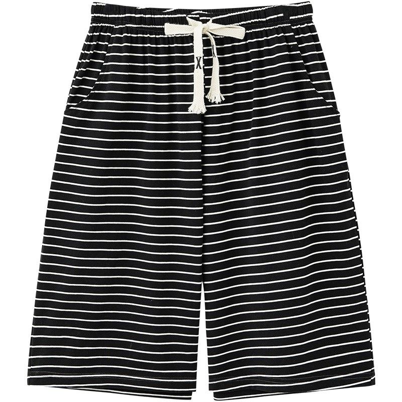 男士睡裤夏季纯棉薄款短裤青年男款五分裤宽松休闲大码条纹家居裤,女士内衣/男士内衣/家居服,睡裤/家居裤,淘宝优惠券,粉丝福利购,淘宝优惠卷