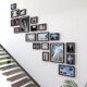楼梯实木照片墙面装 定制创意相框挂墙组合家庭相册墙免打孔 饰个性