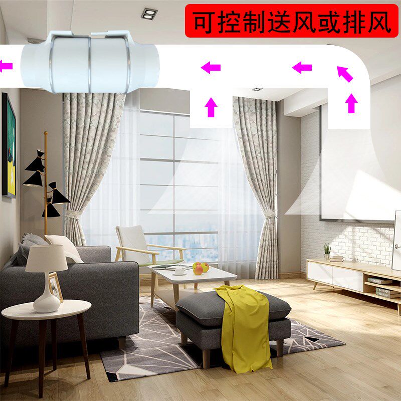 双向流正反转管道抽风机厨房卫生间仓库宾馆棋牌室送风机排风扇