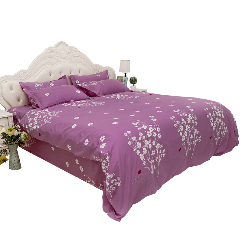 纯棉四件套欧美风简约大气1.5m1.8床2.0米双人床单被套全棉少女心