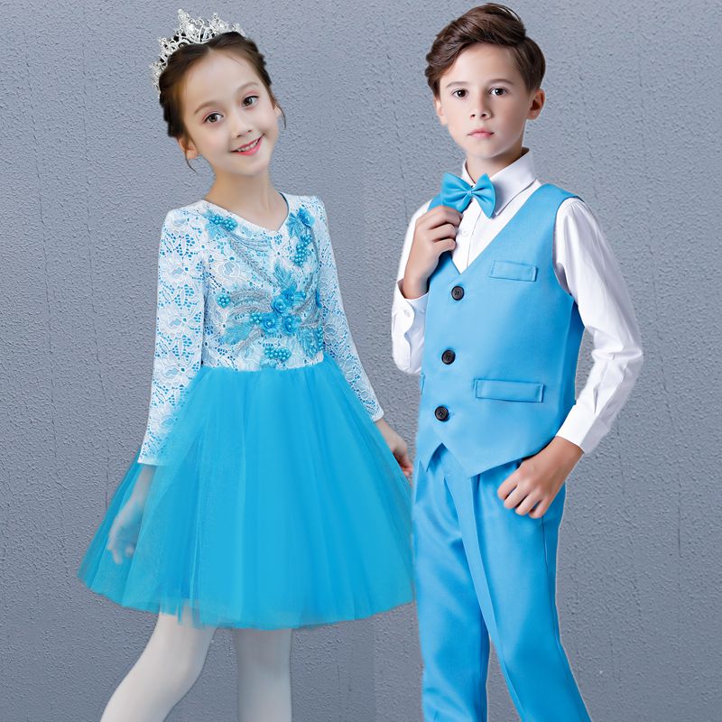 儿童大合唱团体演出服幼儿园小学生诗歌朗诵男童女童舞蹈表演服装