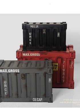 复古集装箱美式酒吧家居摆设 摄影道具箱 店铺橱窗创意装饰品摆件