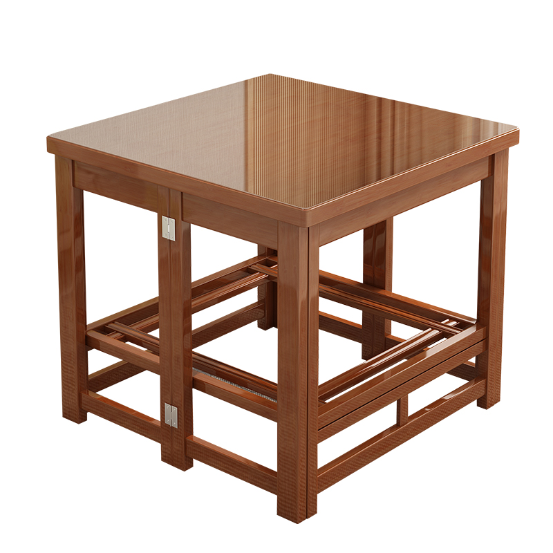 烤火架家用实木烤火桌子折叠炕桌冬季楠竹正方形长方形简易餐桌暖