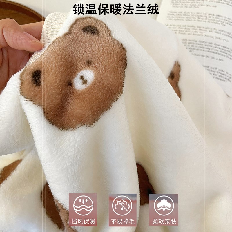 儿童斗篷浴袍可穿式春冬季男女宝宝家居服连帽睡袍保暖法兰绒睡衣