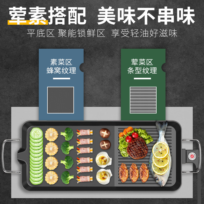 家庭电烧烤炉烤串电烤盘家用涮烤火锅一体锅韩式多功能烤鱼烤肉机