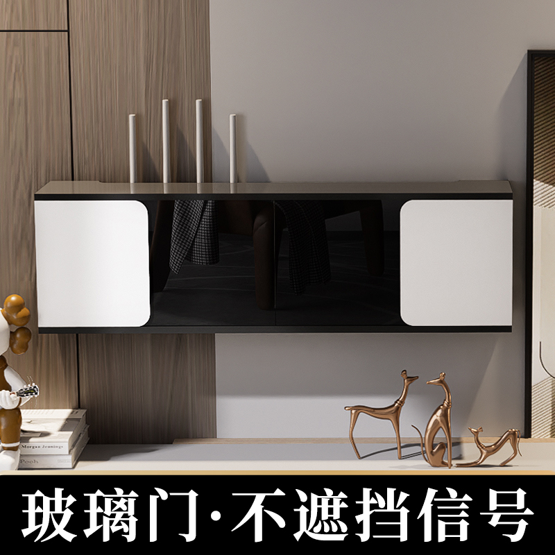 实木wifi路由器盒子收纳盒路由D器放置架理线器插座墙上固定遮挡