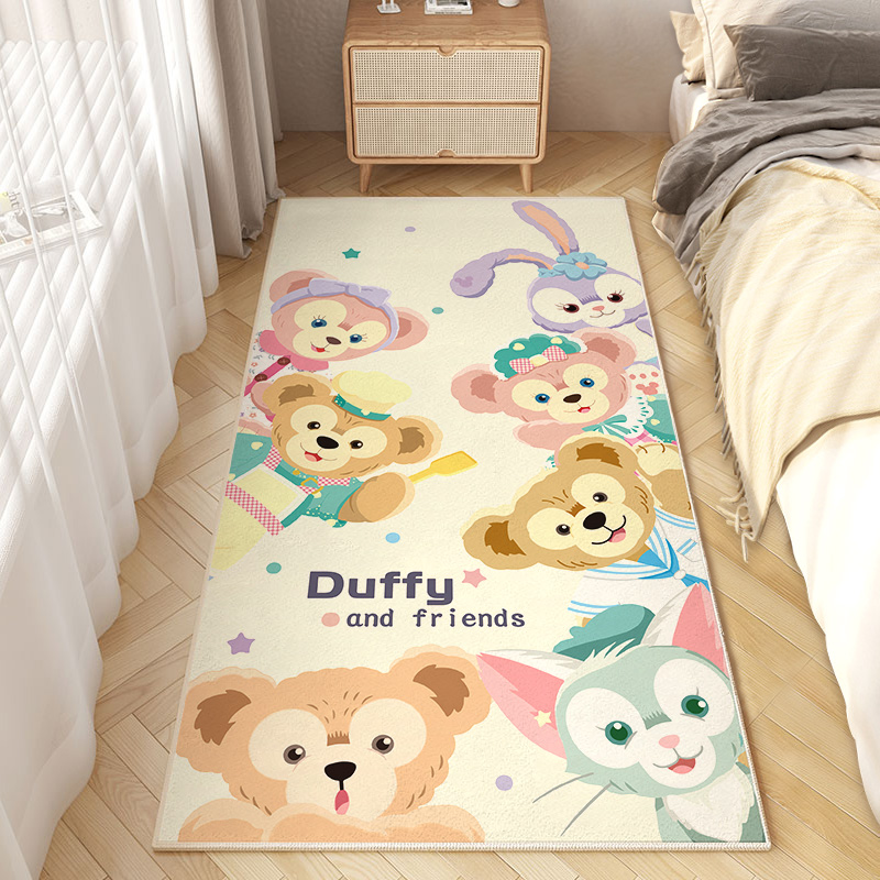 卡通卧室床边毯少k女房间垫子客厅羊羔毛地毯毛绒地垫飘窗垫脚垫