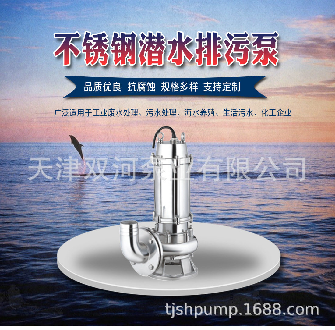 不锈钢腐蚀液体输送泵养殖排污泵污水提升泵海水养殖污水输送泵