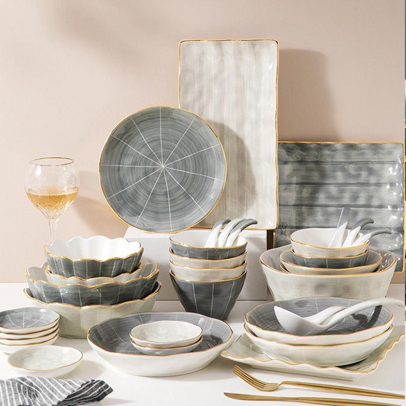 碗碟盘套装家用高颜值餐具组合网红创意盘子菜盘碗筷全套