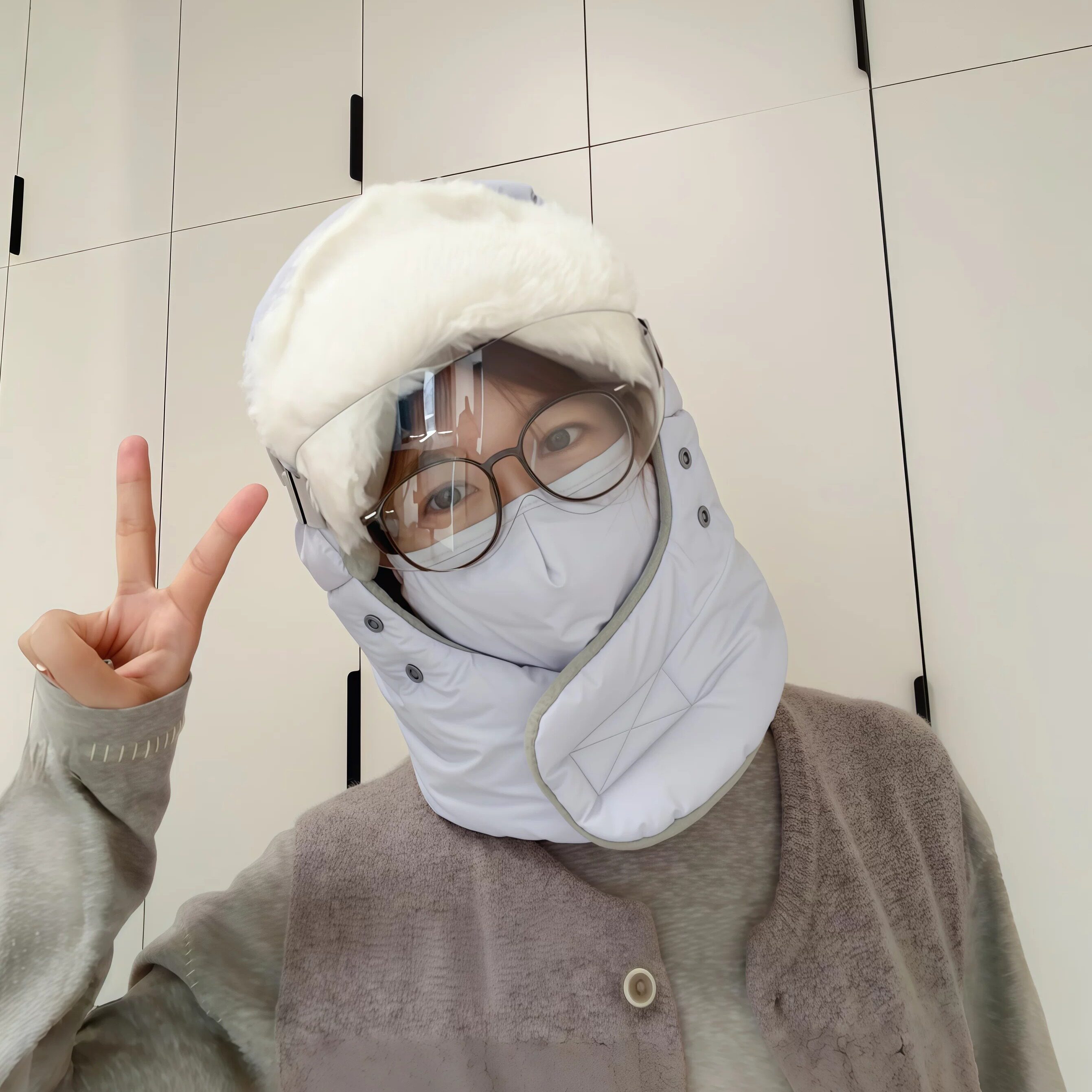 嘎嘎暖和!电动车帽子骑电动车风吹不掉冬天防风骑行防雨挡风防寒