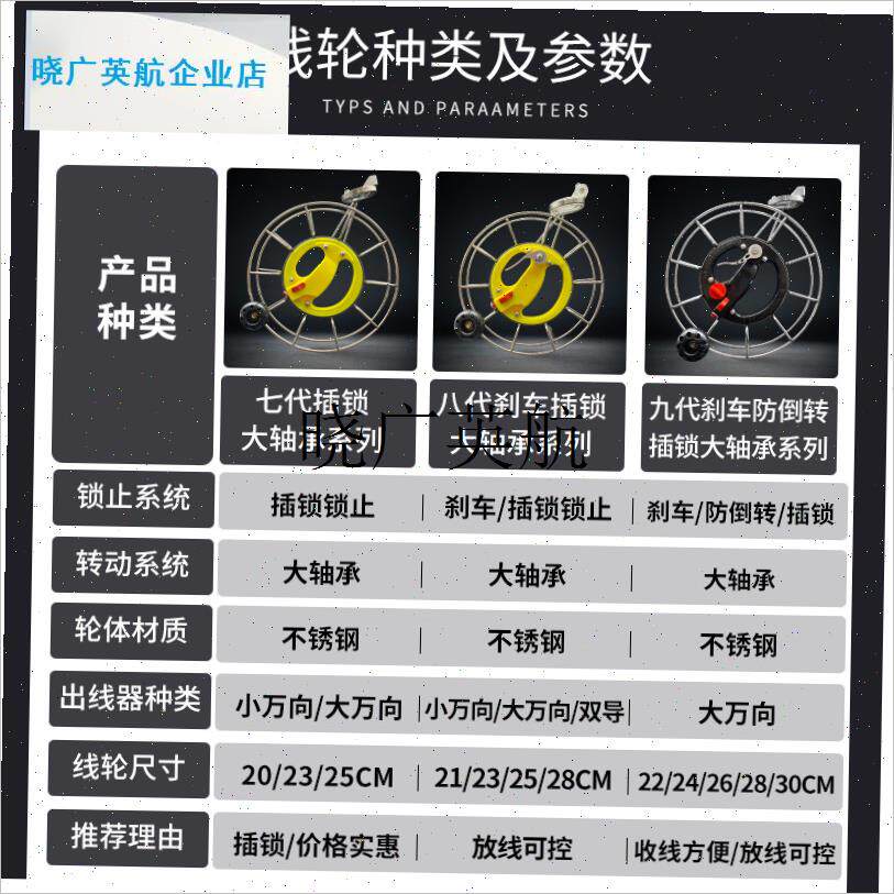 新款不锈钢风筝线轮盘高档带刹车防倒I转大人专用手握大轴承线轮l