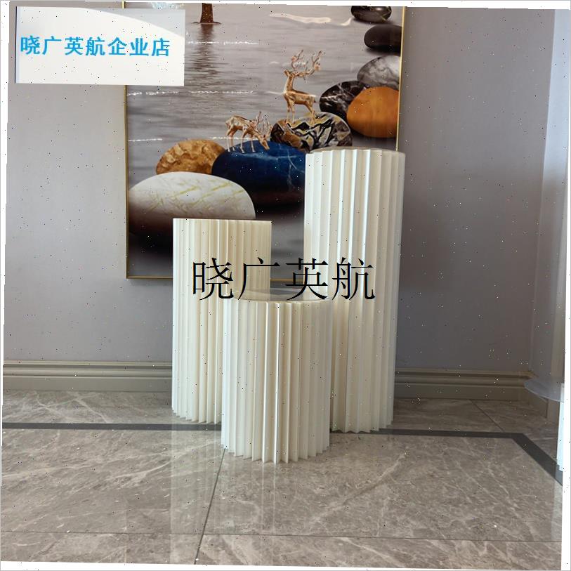 新款商场橱窗生日折纸路引折叠圆柱甜品台罗马柱节日Y派对装饰道l