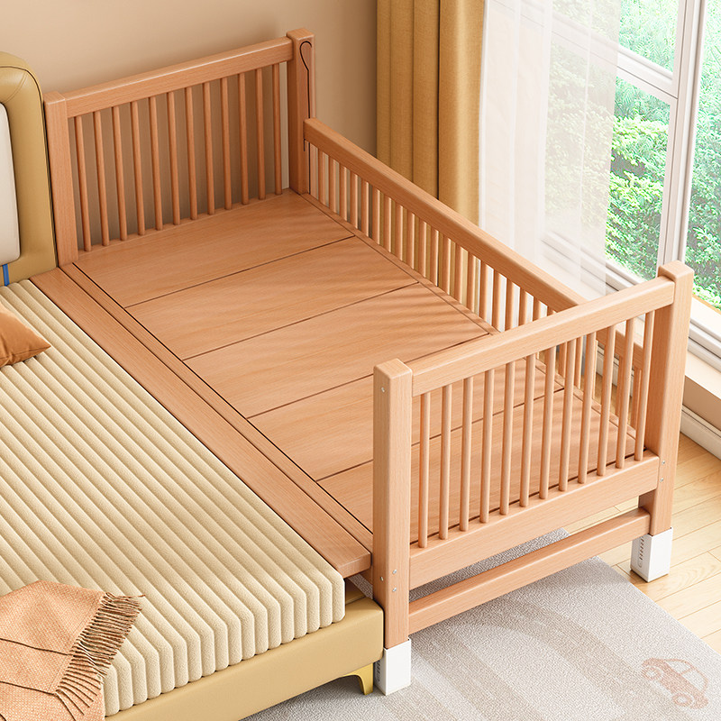 拼接床婴儿实木床儿童床升降榉木飘窗床边加宽拼床大人可睡单人床