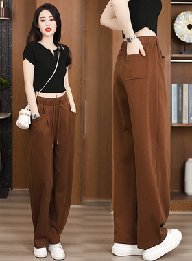 休闲阔腿裤女夏季新款2025小个子春秋四季梧桐裤子高腰垂感直筒裤