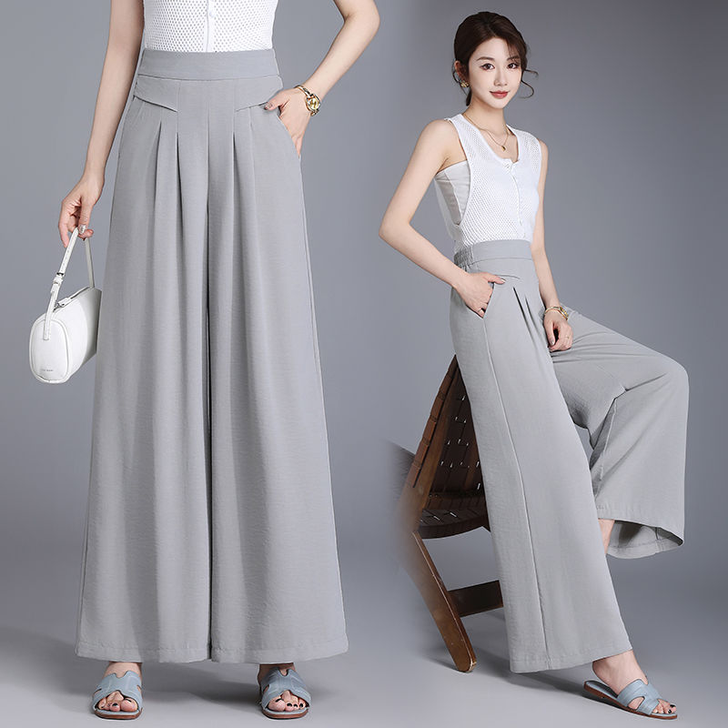 阔腿裤女2025夏季新款薄款垂感高腰高级休闲爆款妈妈宽松时尚裤裙