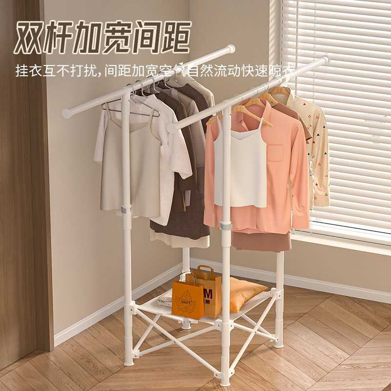 折叠晾衣架阳台家用落地晒衣杆不占地方的小户型伸缩室内凉挂被子