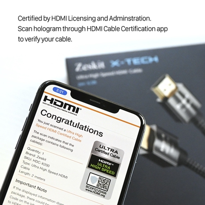 Zeskit X-Tech系列认证高超速HDMI线2.1b 8K4K120HDR超软满血电视