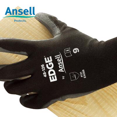 安思尔hyflex电工薄款男女防静电尼龙pu手套涂掌劳保防滑耐磨工作