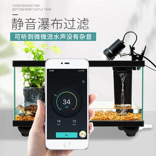 乌龟缸带晒台别墅玻璃龟缸养乌龟专用缸家用大型鱼缸生态缸饲养箱