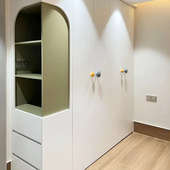 儿童衣柜把手抽屉实木一体成型一门到顶木质原木圆儿童房衣柜拉手