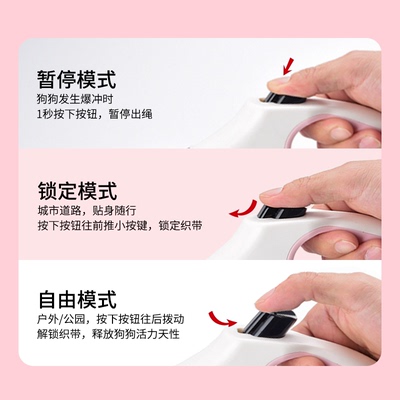 Fida菲达飞狗牵引绳外出自动伸缩狗绳小型中型犬遛狗绳反光猫咪绳