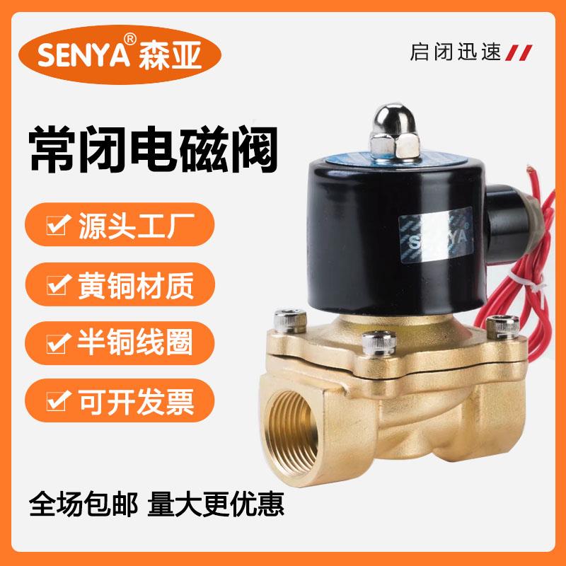 正品森亚SENYA电磁阀水阀气阀2W160-152W250-252W500-50铜阀铝线