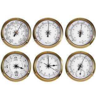 计湿度气压表压力mm船用大气温度铜壳钟表天气预报大温户外钓鱼钟