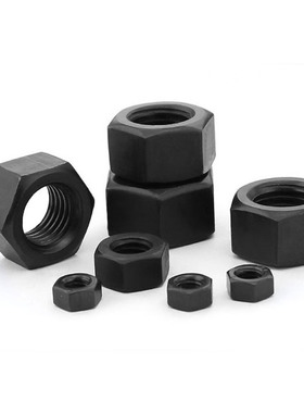 8.8级黑色细牙六角螺母M36M39M42M45M48M5F6M60M72M80*1.5x2x3x4m