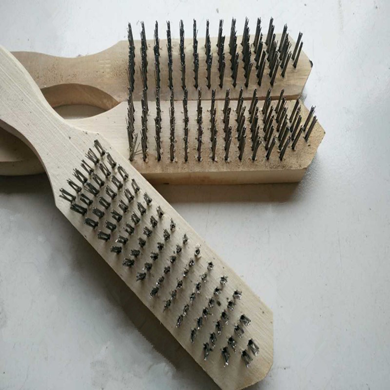 木柄钢丝刷 钢丝板刷 金属表面清洁刷 除漆除锈刷子 铁刷子