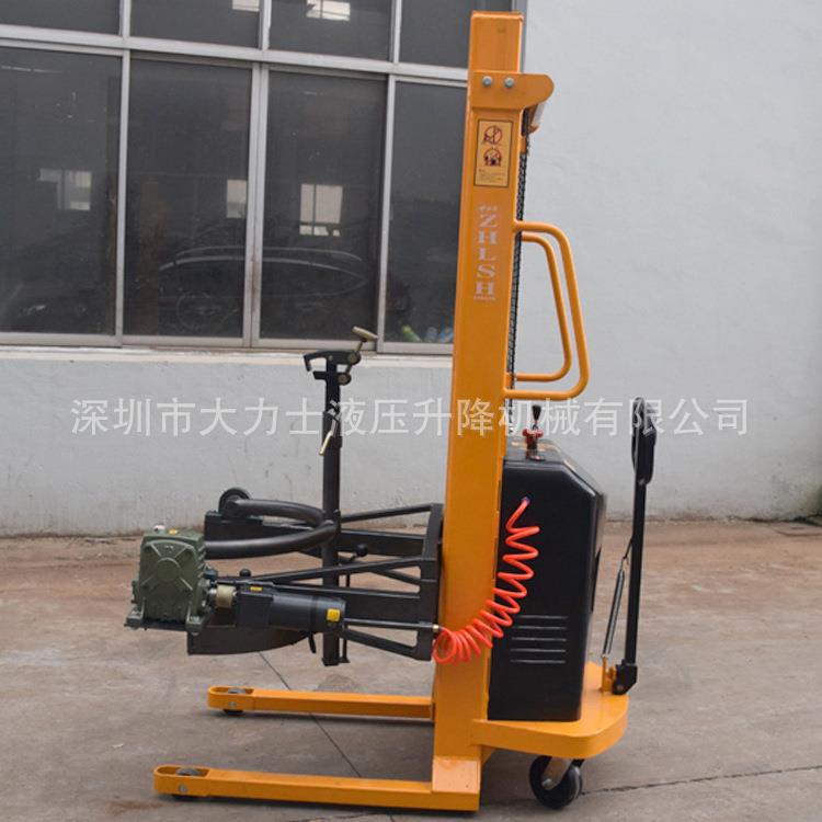 双门架半电动油桶堆高车电动油桶翻转车半电动倒桶车