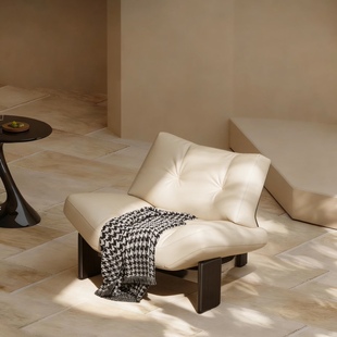 意式埃米单人沙发椅真皮现代简约客厅阳台意式高级设计师休闲椅