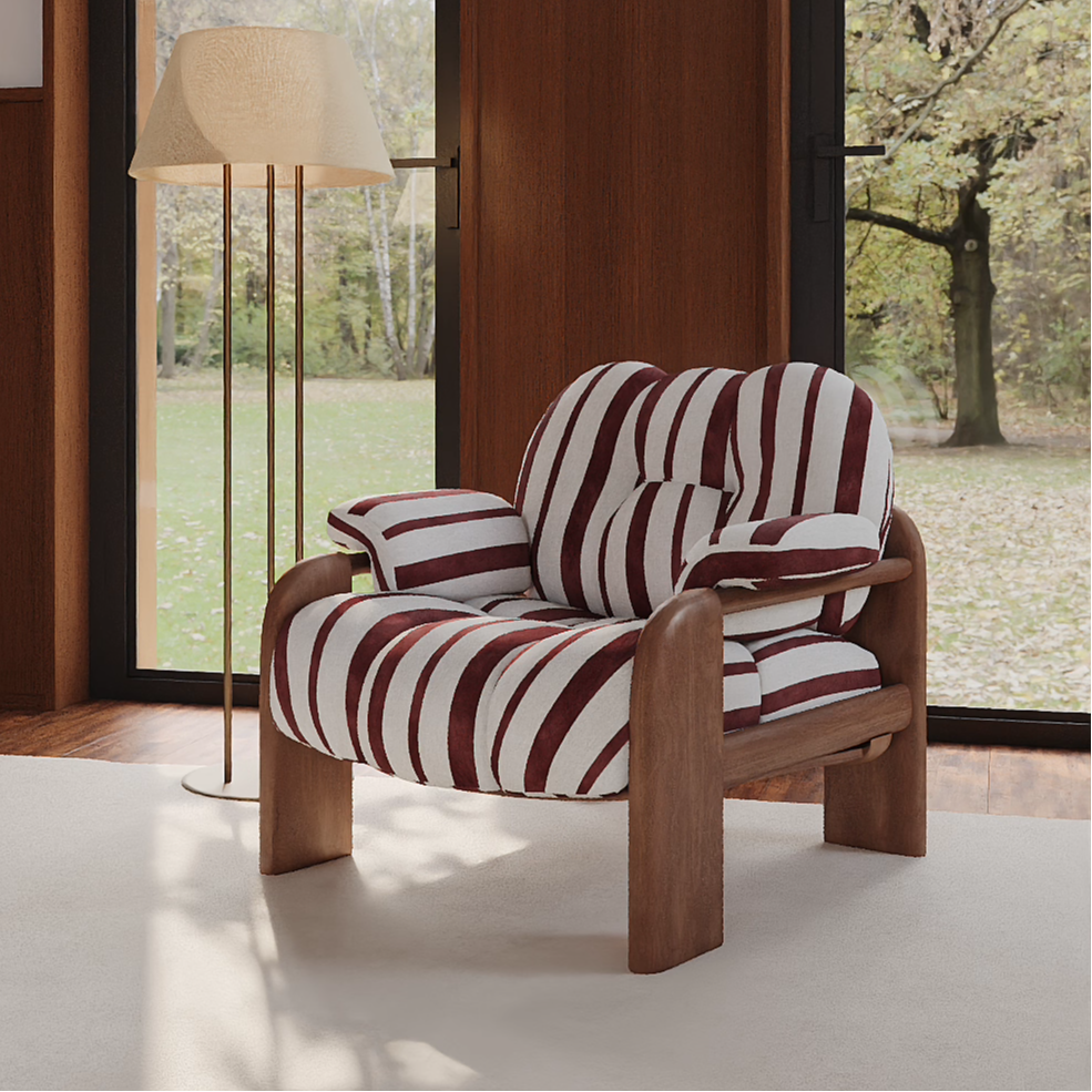 意式轻奢中古风实木单人休闲椅复古设计师款民宿酒店单人沙发椅,住宅家具,沙发椅,淘宝优惠券,粉丝福利购,淘宝优惠卷