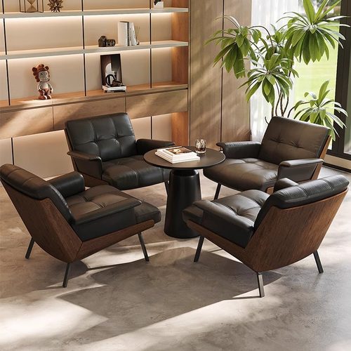 意式轻奢单人沙发椅极简洽谈椅