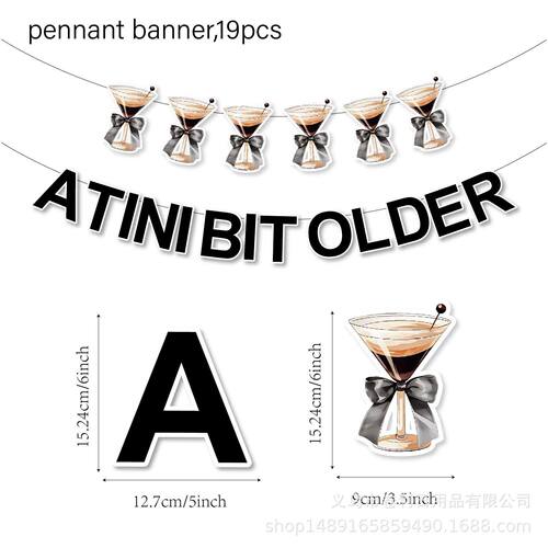 a Tini Bit Older马提尼派对用品拉旗横幅生日拉旗生日派对装饰