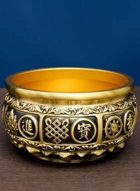 室内聚宝盆摆件纯铜家用客厅装饰招铜制品工艺品财存钱罐铜器