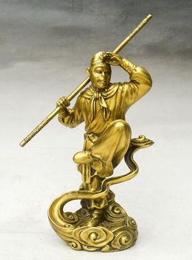 纯铜孙悟空摆件齐天大圣铜猴子家y居客厅办公室桌面装饰乔迁开业