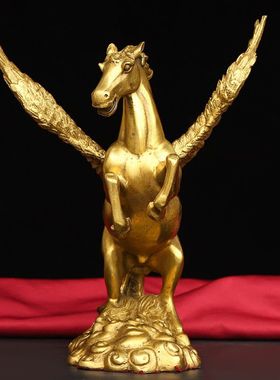 室内铜飞天马摆件马到成功生肖马客厅办公室装桌面店铺饰品