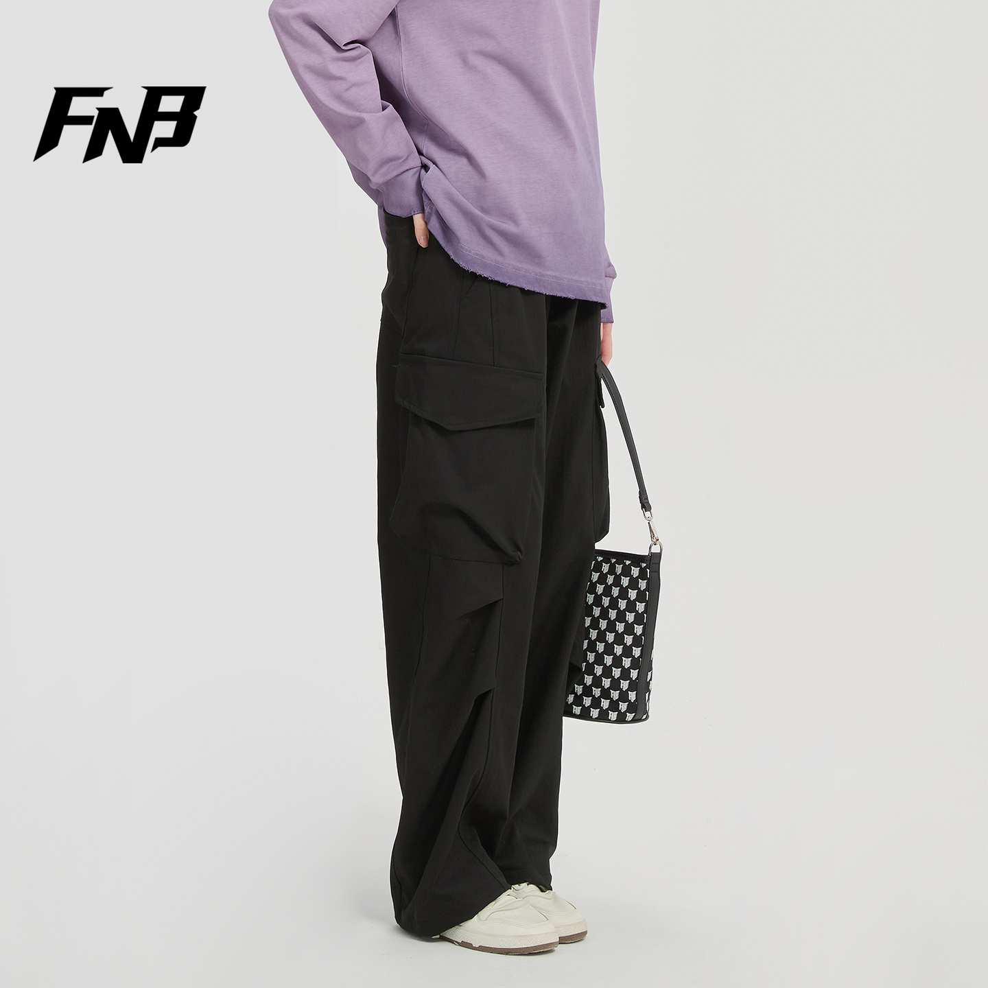 FNB美式潮牌弯刀阔腿裤工装裤男女款秋冬新款宽松直筒休闲长裤子