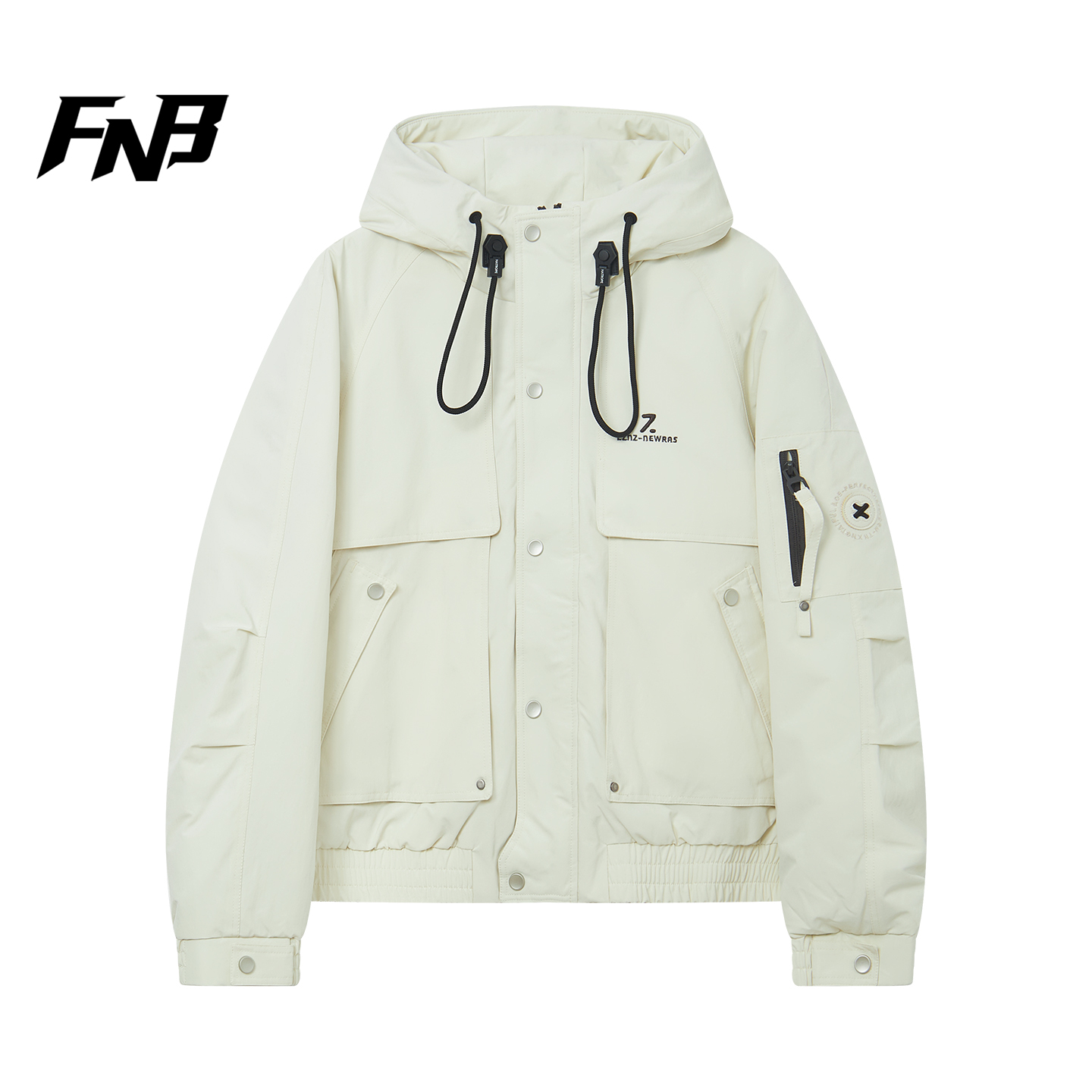 FNB美式工装风连帽羽绒服鸭绒90男女户外多口袋加厚保暖外套冬季