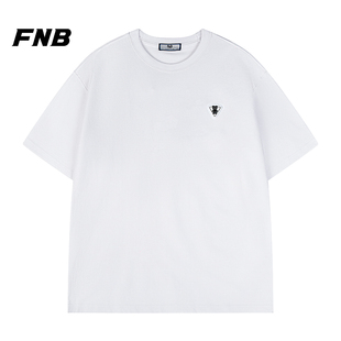 男圆领百搭纯色t恤情侣小众上衣 FNB美式 潮牌夏季 薄款 宽松休闲短袖